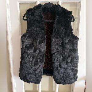 Custom real fur vest w/ velvet lining